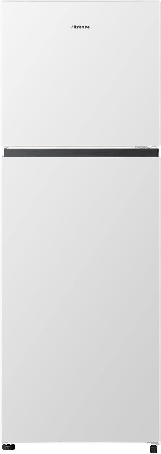 Hisense RT267D4AWF - Frigorífico Dos Puertas, Capacidad 205 L Neto, Cíclico, Alto 143 cm, Tirador Integrado, Puertas Reversibles, Congelador 4 Estrellas, Silencioso 40 dBA, Color Blanco