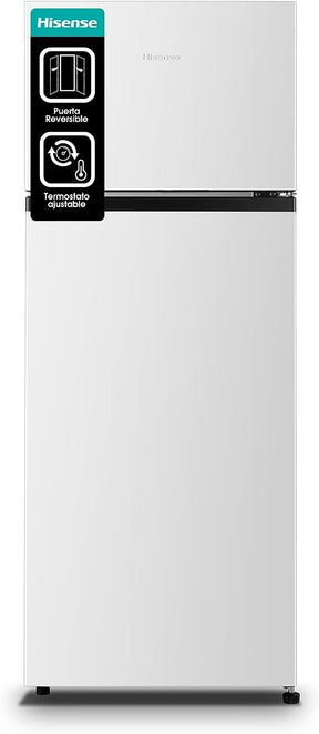 Hisense RT267D4AWF - Frigorífico Dos Puertas, Capacidad 205 L Neto, Cíclico, Alto 143 cm, Tirador Integrado, Puertas Reversibles, Congelador 4 Estrellas, Silencioso 40 dBA, Color Blanco