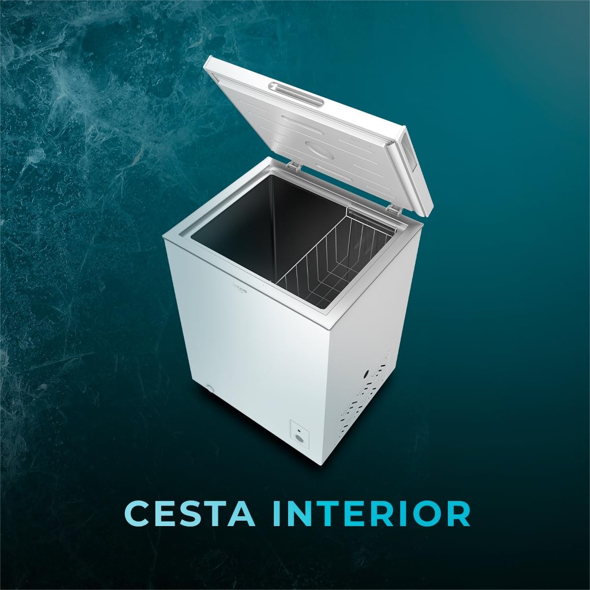 Cecotec Congelador Horizontal Arcón Bolero CoolMarket Chest 99 White. 99 Litros, Ahorro Energético, Sistema Dual Function, Cesta Interior, Control Mecánico, Blanco