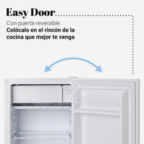 UNIVERSALBLUE Mini Frigorífico INOX | Nevera Pequeña 84L | Bajo Encimera | Puerta Reversible | Minibar