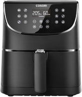 COSORI Freidora de Aire 5,5 L, Air Fryer con 100 Recetas en Español, Freidora sin Aceite con 13 Funciones, Pantalla Táctil LED, Cocción Rápida y Saludable, Cesta Antiadherente, Temporizador, Negra