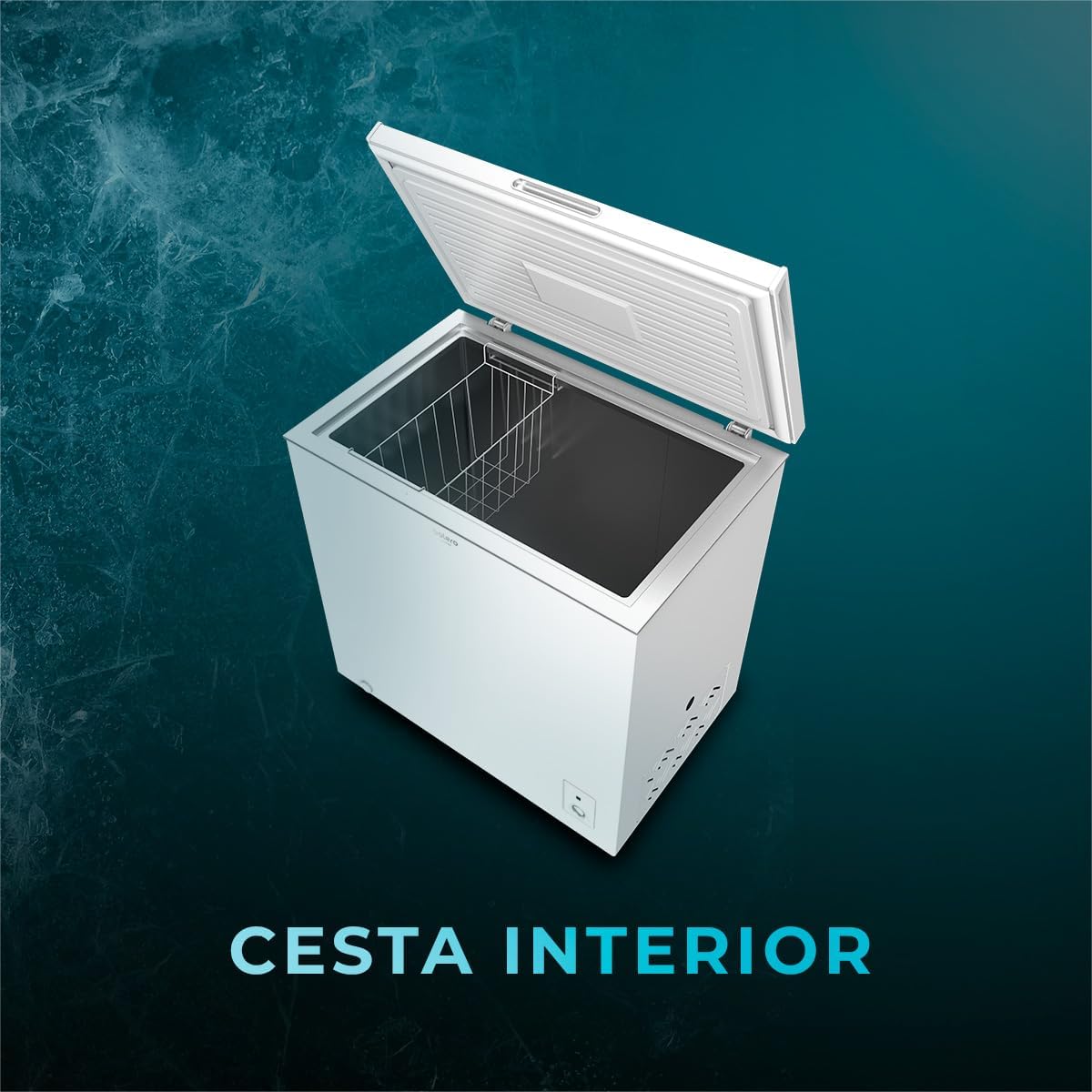 Cecotec Congelador Horizontal Arcón Bolero CoolMarket Chest 99 White. 99 Litros, Ahorro Energético, Sistema Dual Function, Cesta Interior, Control Mecánico, Blanco