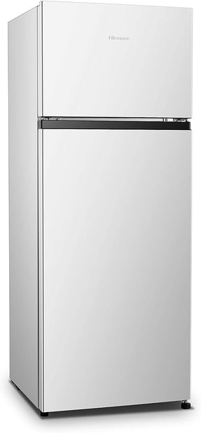 Hisense RT267D4AWF - Frigorífico Dos Puertas, Capacidad 205 L Neto, Cíclico, Alto 143 cm, Tirador Integrado, Puertas Reversibles, Congelador 4 Estrellas, Silencioso 40 dBA, Color Blanco