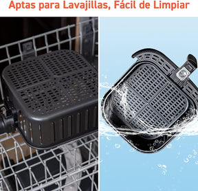 COSORI Freidora de Aire 5,5 L, Air Fryer con 100 Recetas en Español, Freidora sin Aceite con 13 Funciones, Pantalla Táctil LED, Cocción Rápida y Saludable, Cesta Antiadherente, Temporizador, Negra