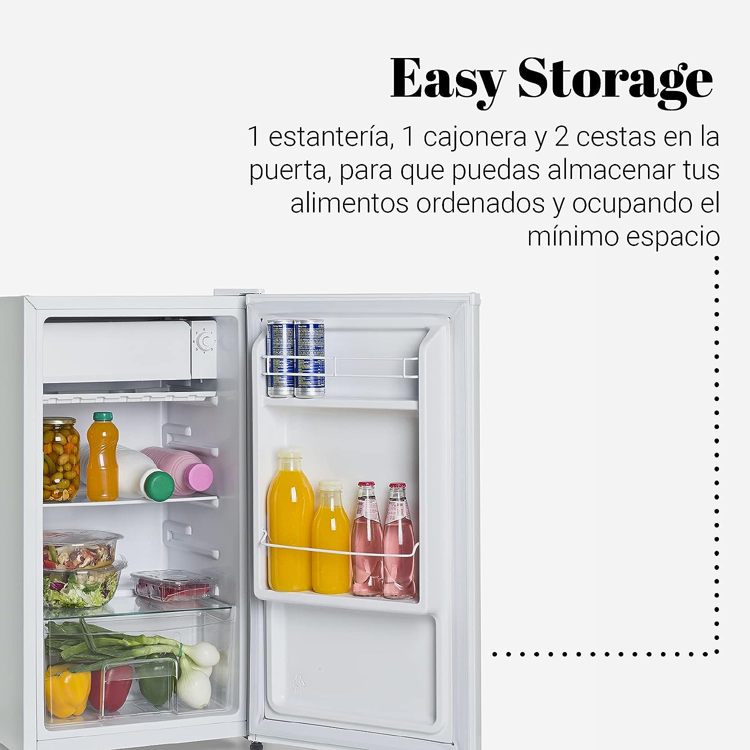 UNIVERSALBLUE Mini Frigorífico INOX | Nevera Pequeña 84L | Bajo Encimera | Puerta Reversible | Minibar