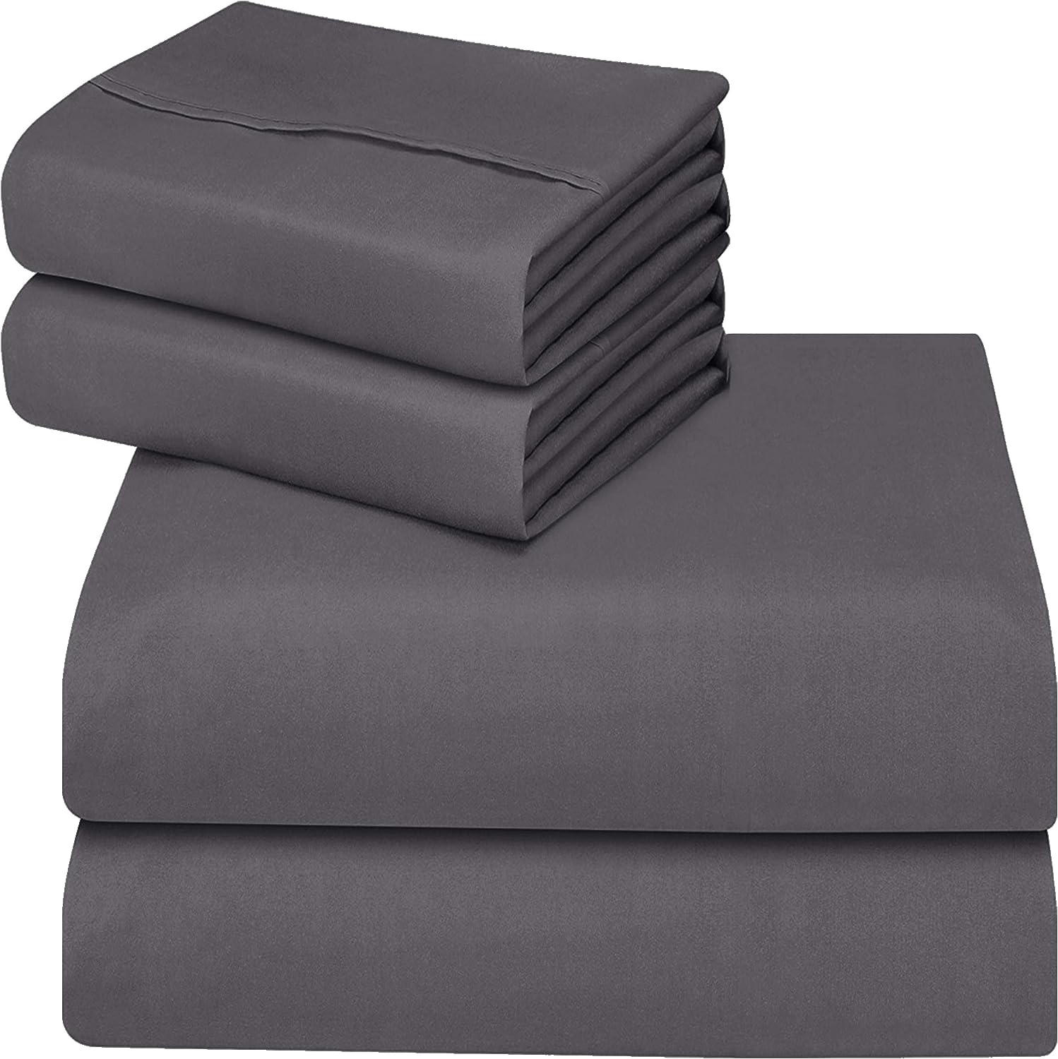 Utopia Bedding Juego Sábanas de Cama - Microfibra Cepillada - Sábanas y Fundas de Almohada (Cama 150, Gris)